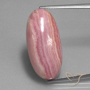 24.16ct 자연스러운 다색 로도크로사이트, 타원형, 불투명체