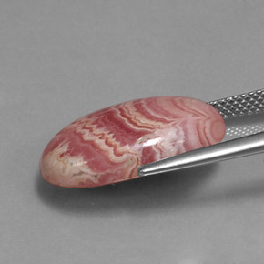 12.81캐럿 천연 다색 로도크로사이트, 타원형 컷, 불투명체