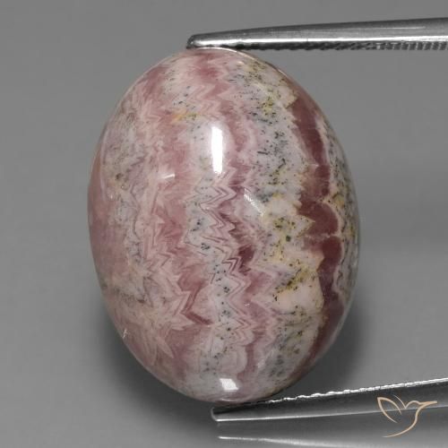 24.78ct 자연스러운 다색 로도크로사이트, 타원형, 불투명체