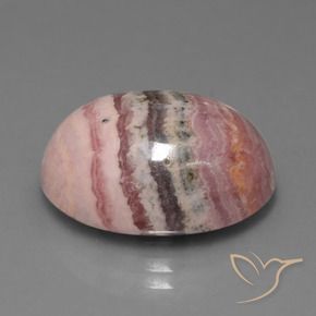 24.26캐럿 천연 멀티컬러 로도크로사이트, 타원형 컷, 20×15 mm, 불투명체