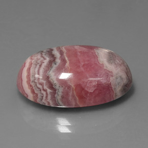 26.95캐럿 천연 멀티컬러 로도크로사이트, 타원형 컷, 21.4×15.4 mm, 불투명체