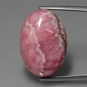 31.54캐럿 천연 멀티컬러 로도크로사이트, 타원형 컷, 23×16.2 mm, 불투명체