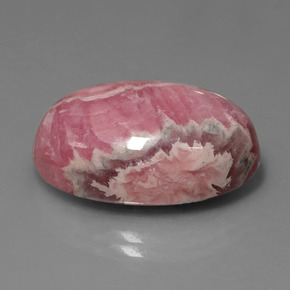 31.54캐럿 천연 멀티컬러 로도크로사이트, 타원형 컷, 23×16.2 mm, 불투명체