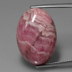 32.83캐럿 천연 멀티컬러 로도크로사이트, 타원형 컷, 24×17 mm, 불투명체