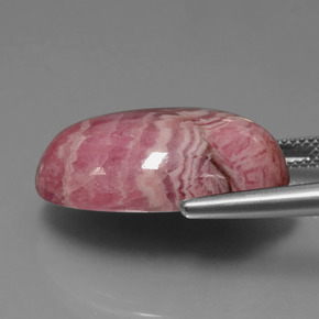 32.83캐럿 천연 멀티컬러 로도크로사이트, 타원형 컷, 24×17 mm, 불투명체