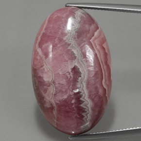 56.15캐럿 천연 멀티컬러 로도크로사이트, 타원형 컷, 31.7×19.9 mm, 불투명체