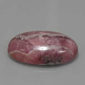 56.15캐럿 천연 멀티컬러 로도크로사이트, 타원형 컷, 31.7×19.9 mm, 불투명체
