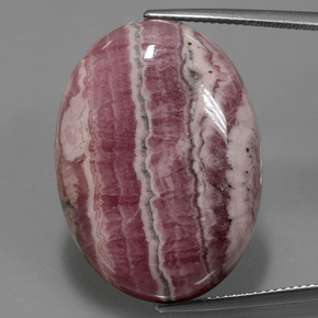 52.06캐럿 천연 멀티컬러 로도크로사이트, 타원형 컷, 29.8×21.7 mm, 불투명체