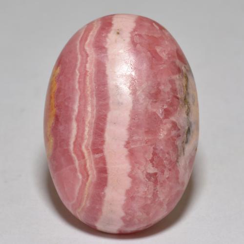 35.96캐럿 천연 멀티컬러 로도크로사이트, 타원형 컷, 25.3×17.9 mm, 불투명체