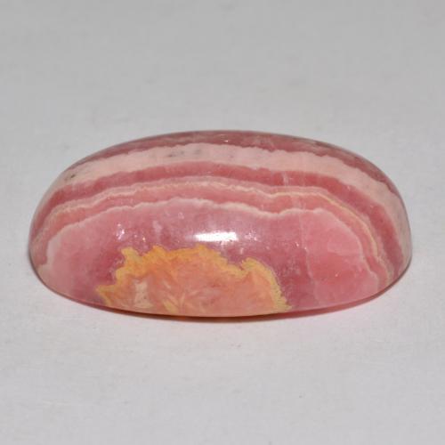35.96캐럿 천연 멀티컬러 로도크로사이트, 타원형 컷, 25.3×17.9 mm, 불투명체