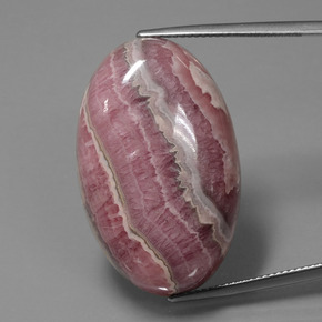 59.72캐럿 천연 다색 로도크로사이트, 타원형 컷, 불투명체