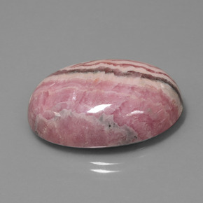 60.57캐럿 천연 멀티컬러 로도크로사이트, 타원형 컷, 29.9×22.1 mm, 불투명체