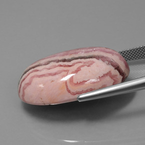 60.57캐럿 천연 멀티컬러 로도크로사이트, 타원형 컷, 29.9×22.1 mm, 불투명체