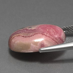 12.51캐럿 천연 멀티컬러 로도크로사이트, 타원형 컷, 17.7×12.9 mm, 불투명체