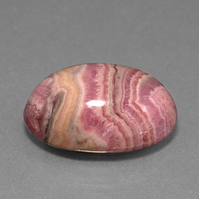 14.81캐럿 천연 멀티컬러 로도크로사이트, 타원형 컷, 17.8×13.1 mm, 불투명체