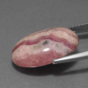 13.24캐럿 천연 다색 로도크로사이트, 타원형 컷, 불투명체