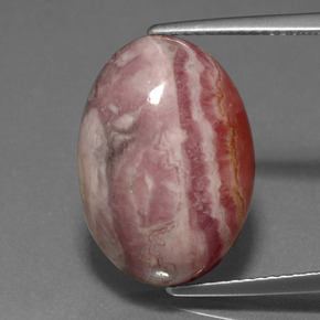 14.97캐럿 천연 멀티컬러 로도크로사이트, 타원형 컷, 17.7×12.7 mm, 불투명체