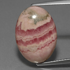 12.73캐럿 천연 멀티컬러 로도크로사이트, 타원형 컷, 17.9×13.1 mm, 불투명체