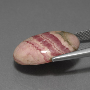 12.73캐럿 천연 멀티컬러 로도크로사이트, 타원형 컷, 17.9×13.1 mm, 불투명체
