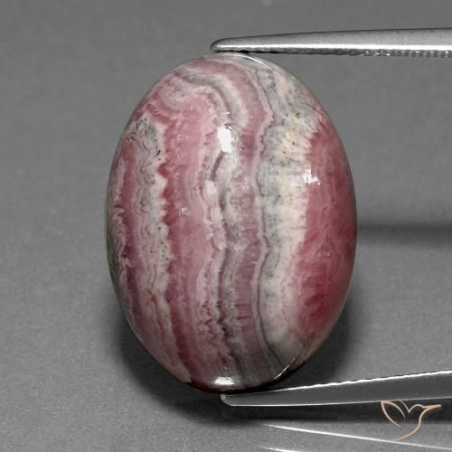23.53ct 자연스러운 다색 로도크로사이트, 타원형, 불투명체