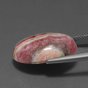 17.79캐럿 천연 다색 로도크로사이트, 타원형 컷, 불투명체