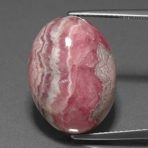 23.84캐럿 천연 멀티컬러 로도크로사이트, 타원형 컷, 20×15 mm, 불투명체