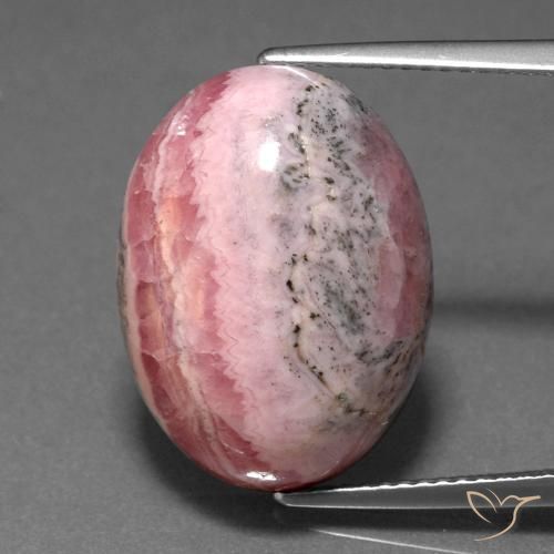18.18ct 자연스러운 다색 로도크로사이트, 타원형, 불투명체