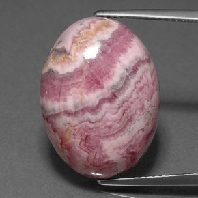 20.81캐럿 천연 멀티컬러 로도크로사이트, 타원형 컷, 20.3×15.2 mm, 불투명체