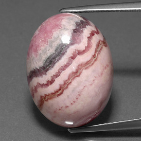 23.72캐럿 천연 멀티컬러 로도크로사이트, 타원형 컷, 20.2×15.3 mm, 불투명체