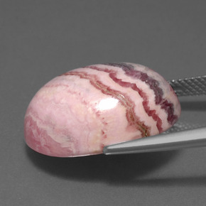 23.72캐럿 천연 멀티컬러 로도크로사이트, 타원형 컷, 20.2×15.3 mm, 불투명체