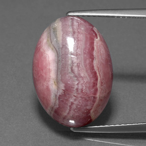 14.24캐럿 천연 멀티컬러 로도크로사이트, 타원형 컷, 17.7×12.9 mm, 불투명체