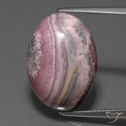 15.53ct 자연스러운 다색 로도크로사이트, 타원형, 불투명체
