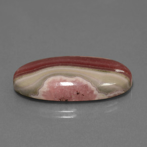 30.73캐럿 천연 멀티컬러 로도크로사이트, 타원형 컷, 29.2×15.7 mm, 불투명체