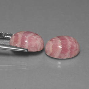 캐럿 천연 멀티컬러 로도크로사이트 보석, 타원형 컷, 12.1×10.1 mm, 불투명체