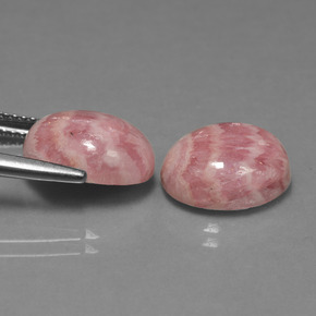 12.38캐럿 천연 멀티컬러 로도크로사이트 보석, 타원형 컷, 12.3×10.2 mm, 불투명체