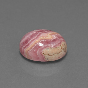 6.42캐럿 천연 멀티컬러 로도크로사이트, 타원형 컷, 12.2×10.1 mm, 불투명체