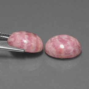 캐럿 천연 멀티컬러 로도크로사이트 보석, 타원형 컷, 12.2×10.1 mm, 불투명체