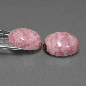 12.47캐럿 천연 멀티컬러 로도크로사이트 보석, 타원형 컷, 12×10.2 mm, 불투명체