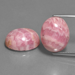 12.39캐럿 천연 멀티컬러 로도크로사이트, 타원형 컷, 12.2×10 mm, 불투명체