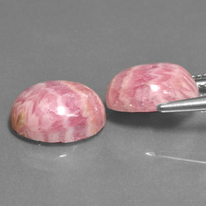 12.39캐럿 천연 멀티컬러 로도크로사이트, 타원형 컷, 12.2×10 mm, 불투명체