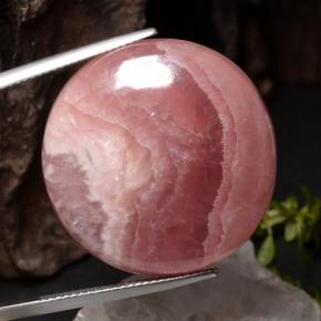 54.27캐럿 천연 멀티컬러 로도크로사이트, 라운드 컷, 26.31 mm, 투명한
