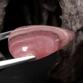 31.67캐럿 천연 다색 로도크로사이트, 배 모양, 투명한