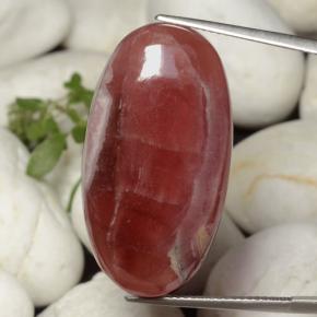 36.61캐럿 천연 멀티컬러 로도크로사이트, 타원형 컷, 31.2×16.8 mm, 투명한