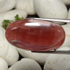 36.61캐럿 천연 멀티컬러 로도크로사이트, 타원형 컷, 31.2×16.8 mm, 투명한