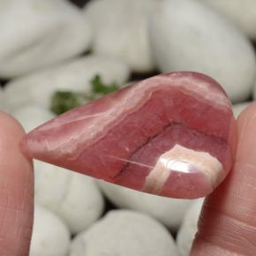 46.08캐럿 천연 멀티컬러 로도크로사이트, 배 모양, 32.4×25.5 mm, 투명한