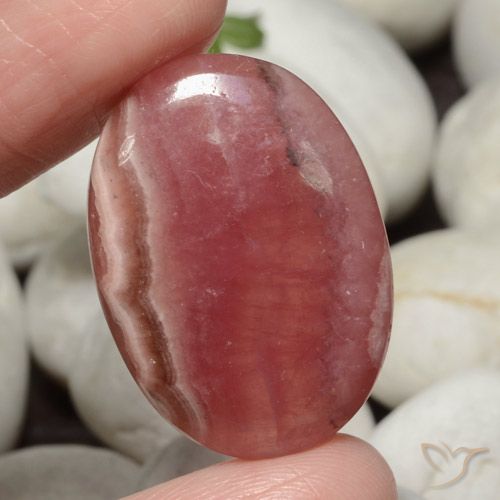 34.86ct 자연스러운 다색 로도크로사이트, 타원형, 투명한
