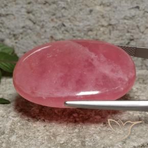 54.37캐럿 천연 멀티컬러 로도크로사이트, 타원형 컷, 34.3×24.5 mm, 투명한