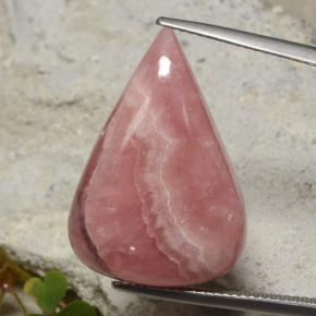 24.62캐럿 천연 멀티컬러 로도크로사이트, 배 모양, 25.3×17.6 mm, 투명한