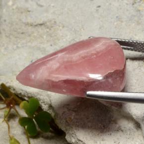 24.62캐럿 천연 멀티컬러 로도크로사이트, 배 모양, 25.3×17.6 mm, 투명한