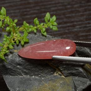 9.19캐럿 천연 다색 로도크로사이트, 배 모양, 투명한